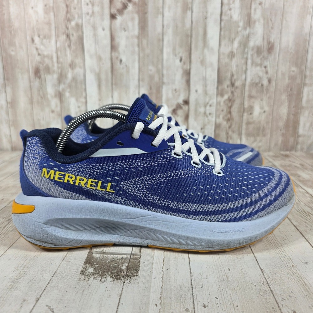 Merrell Agility‎ Peak 5 Mens 8.5 Wide Trail Running Shoes Blue Yellow J068381W